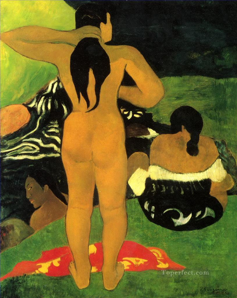 ポール・ゴーギャンのヌードを入浴するタヒチの女性たち油絵